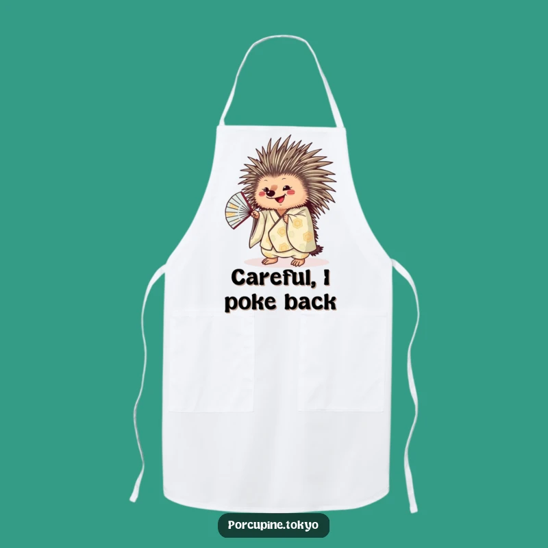 Funny Porcupine Apron: Kitchen Kimono Fan Chef Wear, Humorous Gift Idea