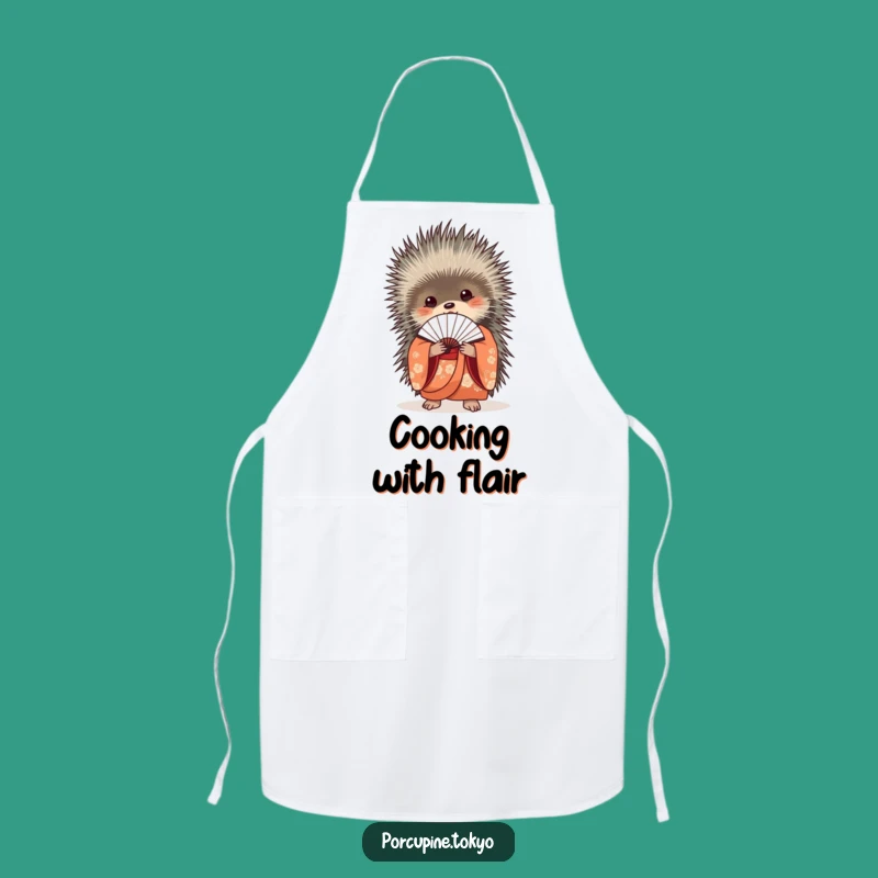 Funny Elegant Porcupine Kimono Apron - Sophisticated Fan Kitchen Wear