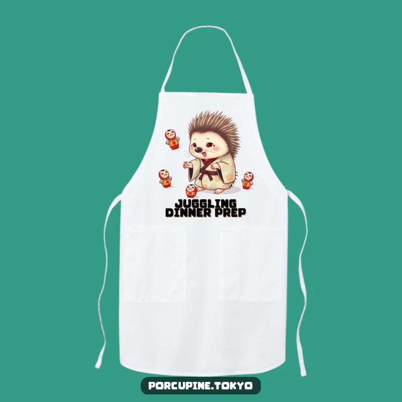 Funny Porcupine Juggling Apron: Cook with Playful Skill