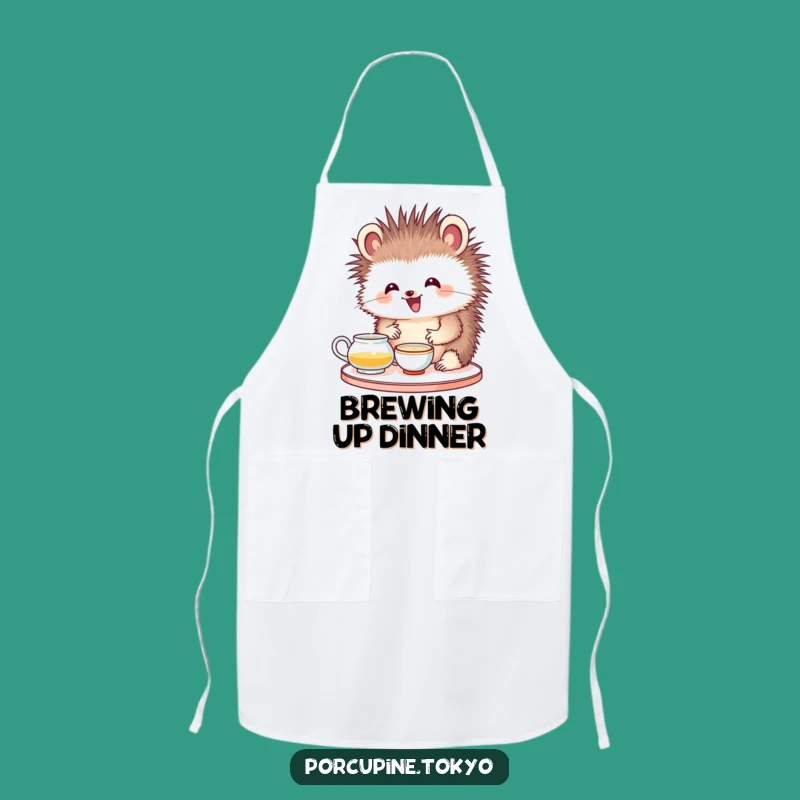 Funny Porcupine Tea Ceremony Apron: Cook with Delight and Grace