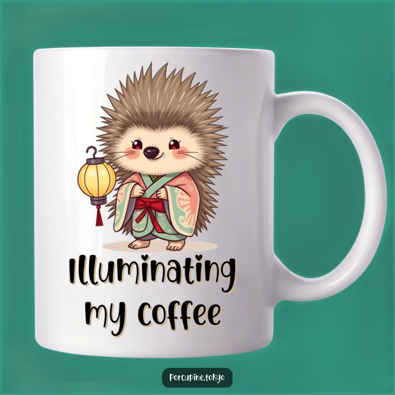 Funny Porcupine Lantern Mug: Elegant Holding, a Hilarious Illuminating Gift