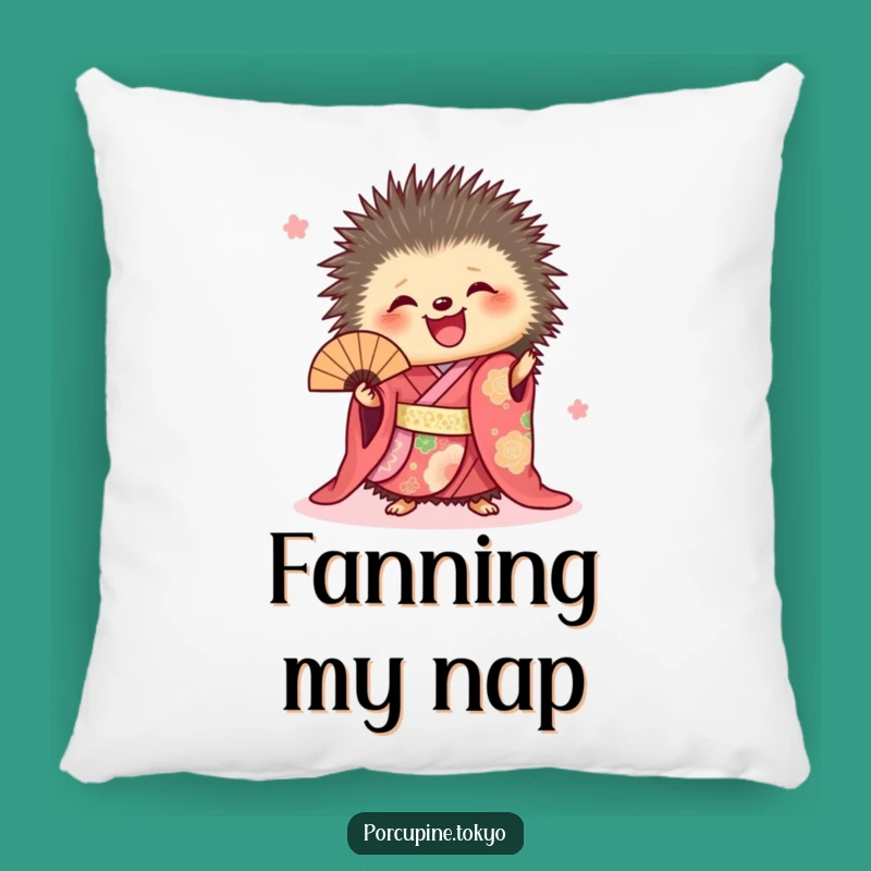 Funny Porcupine Kimono Pillow: Cozy Comfort with a Joyful Fan