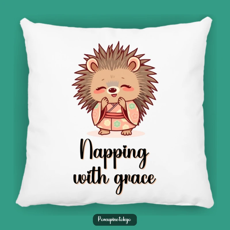 Funny Porcupine Kimono Pillow - Cute Bowing Animal Comfort Gift