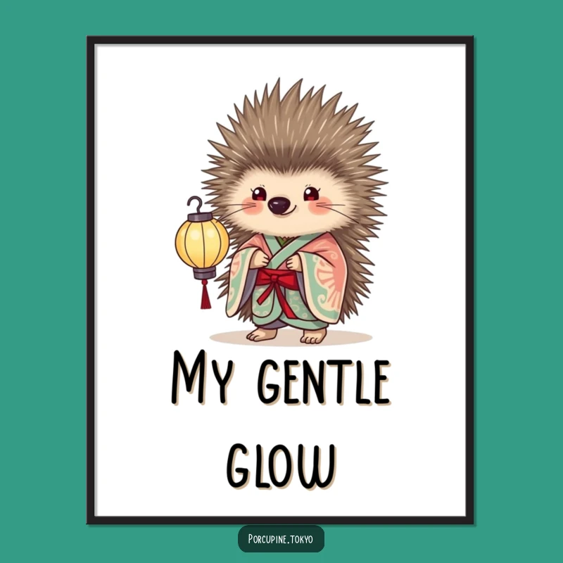 Funny Porcupine Lantern Digital Art: Elegant Decor, Hilarious Gift