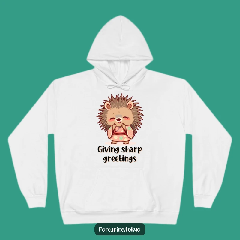 Cozy Porcupine Kimono Hoodie - Funny Cute Bowing Animal Gift
