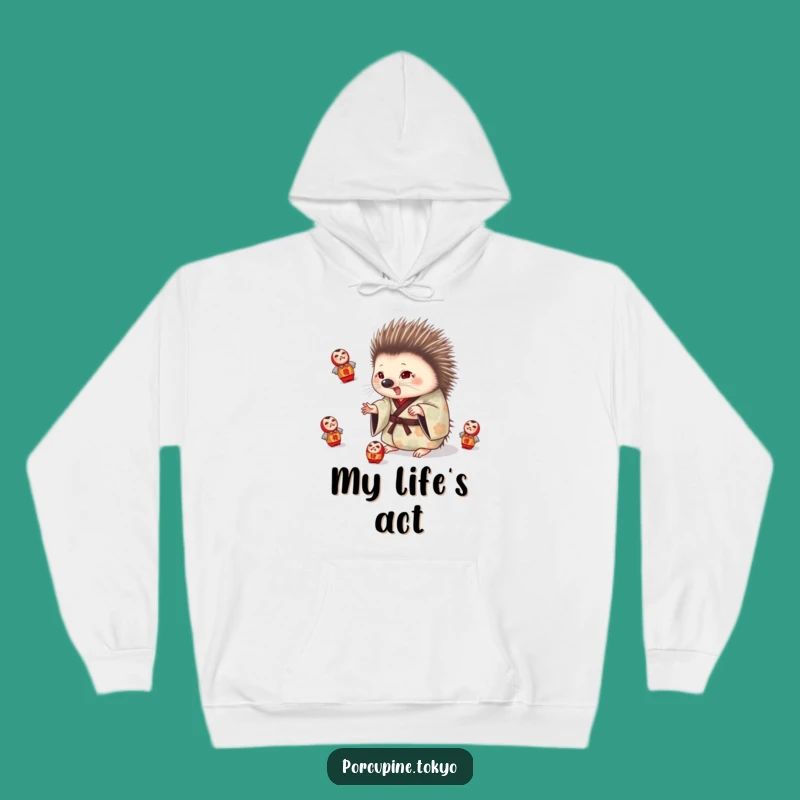 Cozy Funny Porcupine Juggling Hoodie: Warmth with Playful Charm