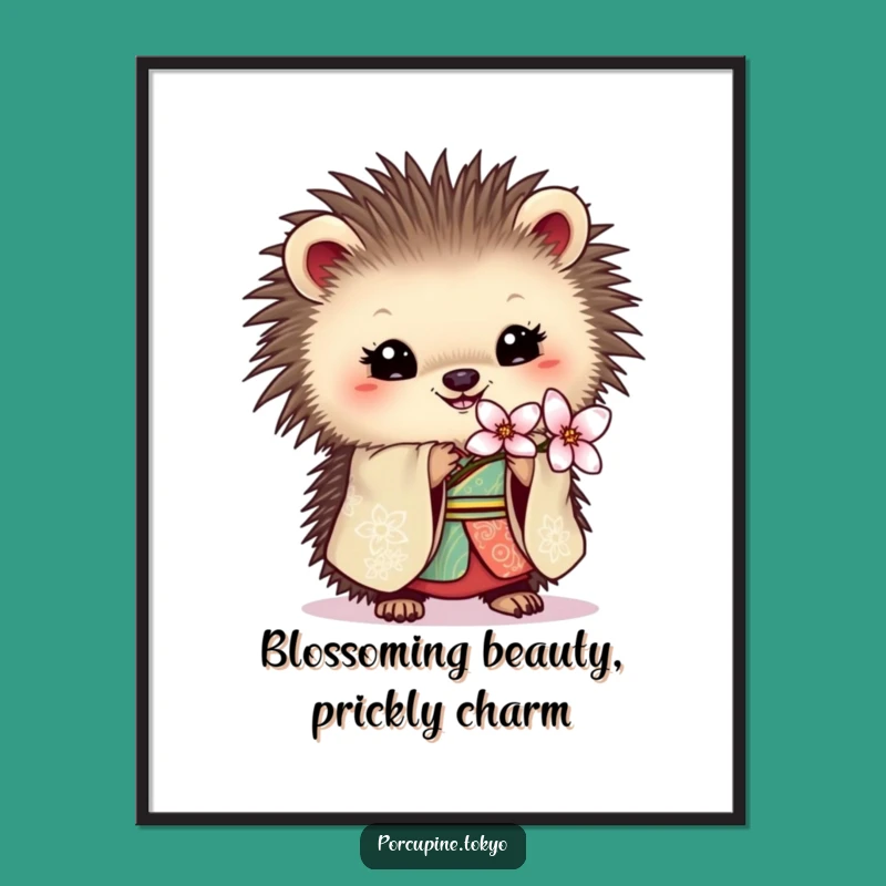 Funny Free Printable Wall Art: Elegant Porcupine Blossom Downloadable Decor