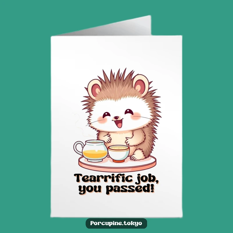 Free Printable Congrats Card: Porcupine Tea Ceremony Downloadable Gift