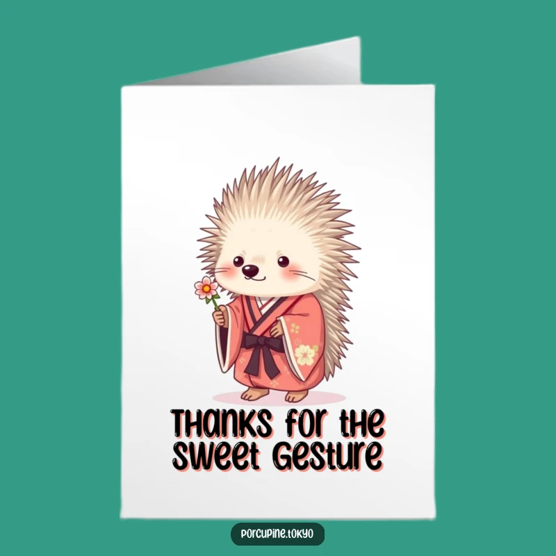 Free Printable Porcupine Thank You Card: Heartfelt, Funny Downloadable Gift for Appreciation