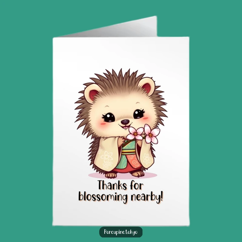 Free Printable Thank You Card: Porcupine Blossom Thanks Downloadable Gift