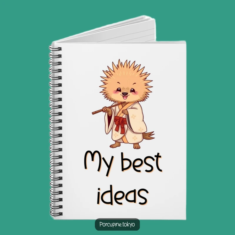 Funny Playful Porcupine Kimono Notebook - Chopstick Fun Journal