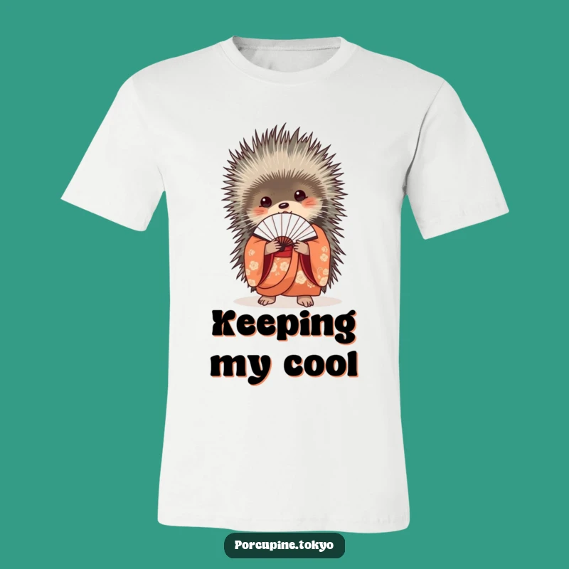 Funny Elegant Porcupine Kimono T-Shirt - Sophisticated Fan Style