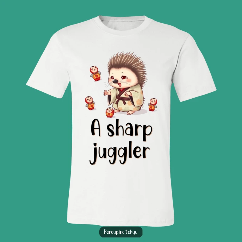 Funny Porcupine Juggling Kimono T-Shirt: Playful Style for Fun Lovers