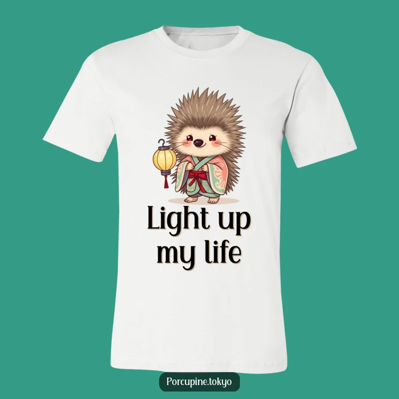 Funny Porcupine Lantern T-Shirt: Elegant Light Tee, a Hilarious Gift
