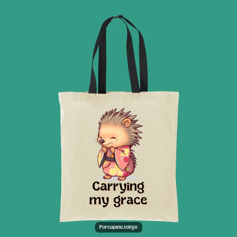 Funny Porcupine Kimono Tote Bag: Graceful Carry-All, a Hilarious Gift
