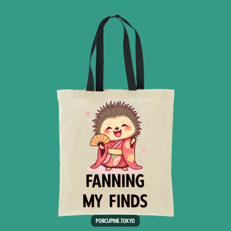 Funny Porcupine Kimono Tote Bag: Carry Joy with a Fan