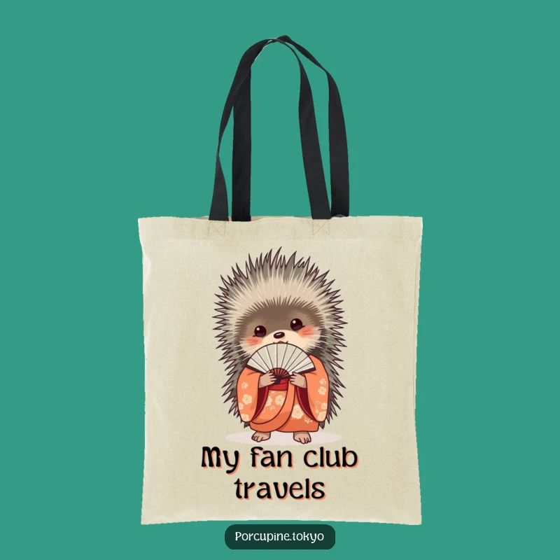 Funny Elegant Porcupine Kimono Tote Bag - Sophisticated Fan Carryall